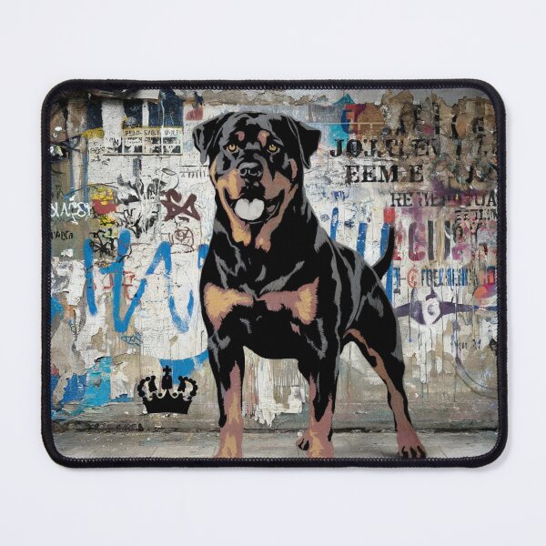 Item preview, Rottweiler Wall Art – Powerful Guardian Dog Canvas Print designed and sold by jazzyfunky.