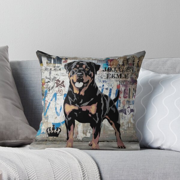 Item preview, Rottweiler Wall Art – Powerful Guardian Dog Canvas Print designed and sold by jazzyfunky.