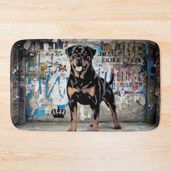 Item preview, Rottweiler Wall Art – Powerful Guardian Dog Canvas Print designed and sold by jazzyfunky.