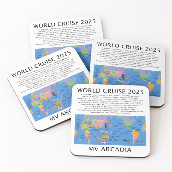 Item preview, P@O 2025 J501 WORLD CRUISE FULLY ILLUSTRATED ROUTE MAP designed and sold by stilgoe.