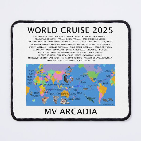 Item preview, P@O 2025 J501 WORLD CRUISE FULLY ILLUSTRATED ROUTE MAP designed and sold by stilgoe.