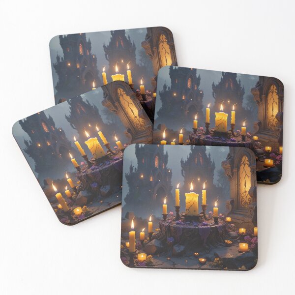 Item preview, Candlelit Gothic Altar – Dark Fantasy Interior Scene designed and sold by Shouganai-Mind.