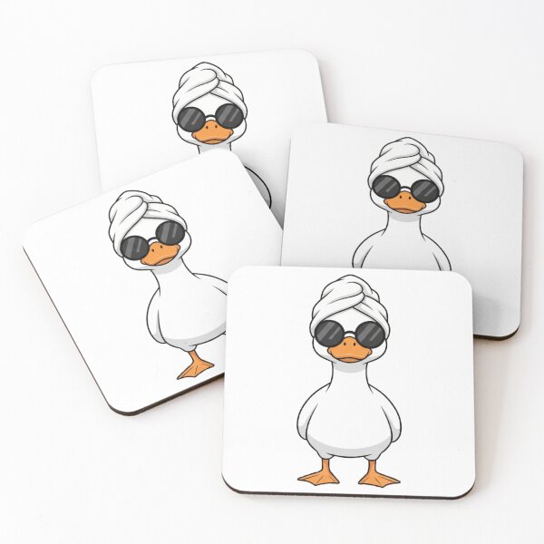 Item preview, Chill Duck with Towel & Sunglasses - Cool Spa Day Duck Cartoon designed and sold by MiraDesignCo.