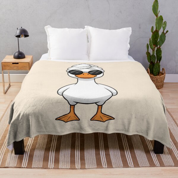 Item preview, Chill Duck with Towel & Sunglasses - Cool Spa Day Duck Cartoon designed and sold by MiraDesignCo.