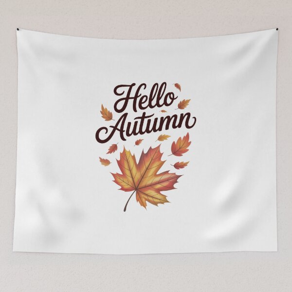 Item preview, Hello Autumn – Maple Leaf Greeting designed and sold by Enea Kelo.