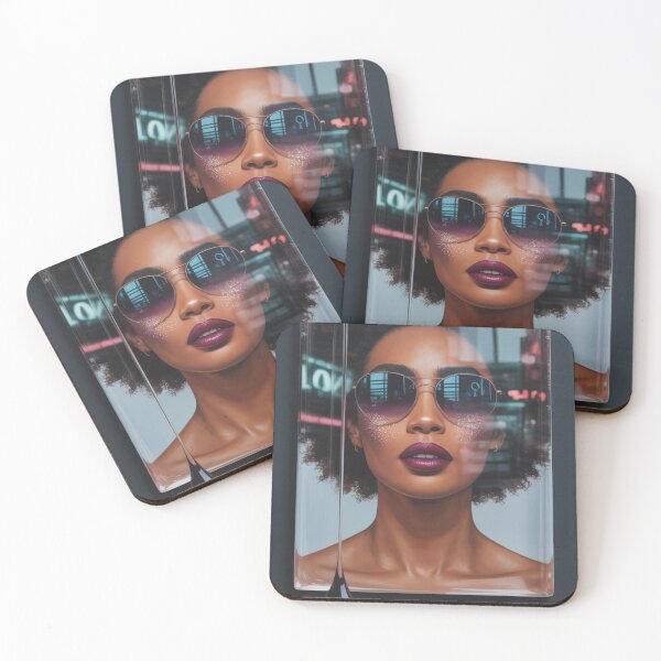 Item preview, Neon Reflections - Stylish Woman Art Print designed and sold by CanvasCarousel.