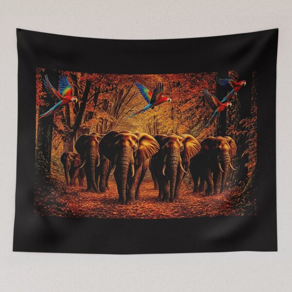 Item preview, The Elephant Herd #2 and some parrots... designed and sold by Helios Be. Lavsh.