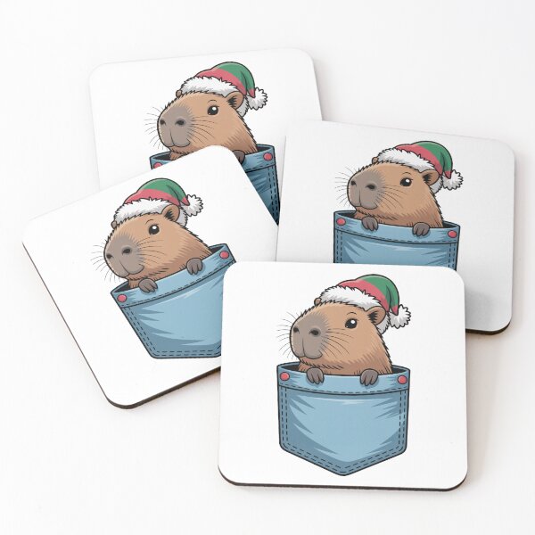 Item preview, Christmas Capybara in Pocket designed and sold by NicolasGlowArt.