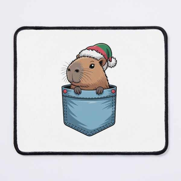 Item preview, Christmas Capybara in Pocket designed and sold by NicolasGlowArt.