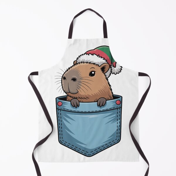 Item preview, Christmas Capybara in Pocket designed and sold by NicolasGlowArt.
