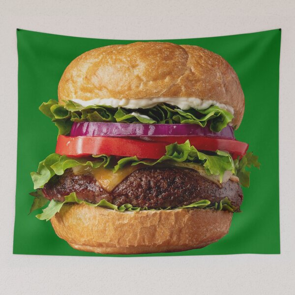 Item preview, Retro Deluxe Cheeseburger Funny Food Art designed and sold by SandyMDesigns.