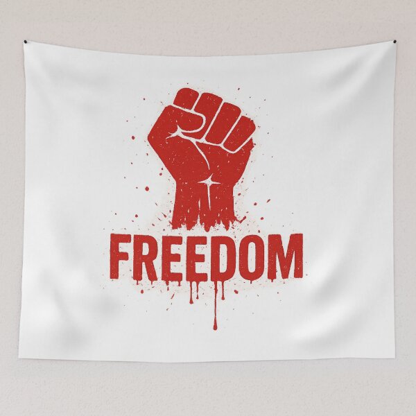 Item preview, Freedom Over Fear — Red Drip Fist, Activism Graphic Tee designed and sold by TrendTribeTP.