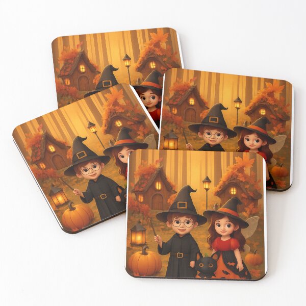 Item preview, Whimsical Autumn – Dressed-Up Duo. Automne féerique – Duo déguisé designed and sold by Drawingshirts.