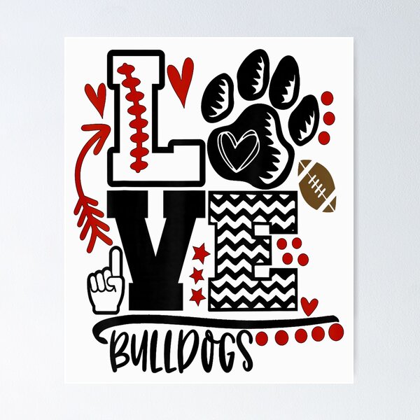 Item preview, Bulldogs Mascot Love - School Spirit Fantastic Gifts  designed and sold by BASKF.