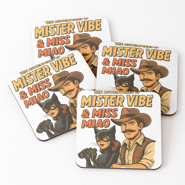 Item preview, Mister Vibe & Miss MIAO | Retro 50s Comic Style T-Shirt & Sticker Design by VLF designed and sold by VitalLifeForce.