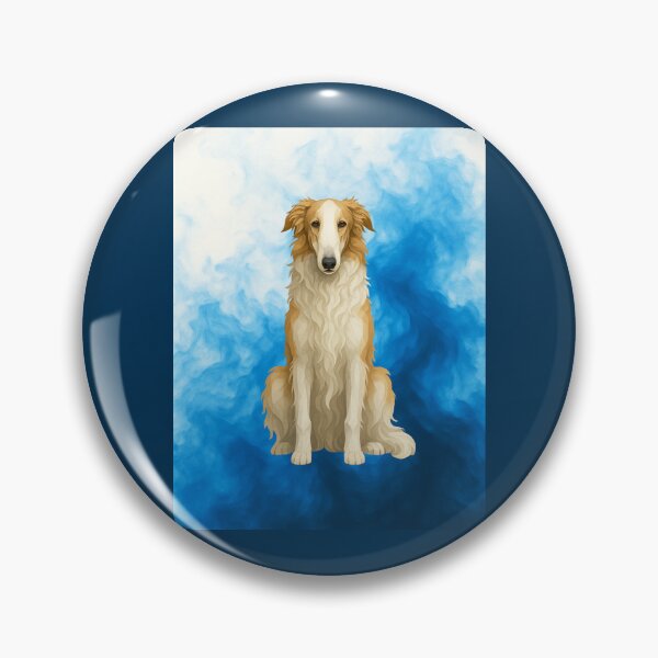 Item preview, Elegant Borzoi in Blue – Geometric Dog Art Print designed and sold by GeoWild Designs.