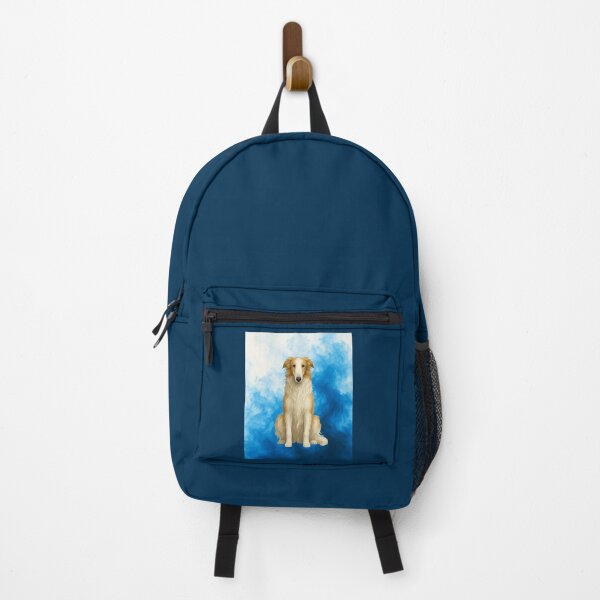 Item preview, Elegant Borzoi in Blue – Geometric Dog Art Print designed and sold by GeoWild Designs.