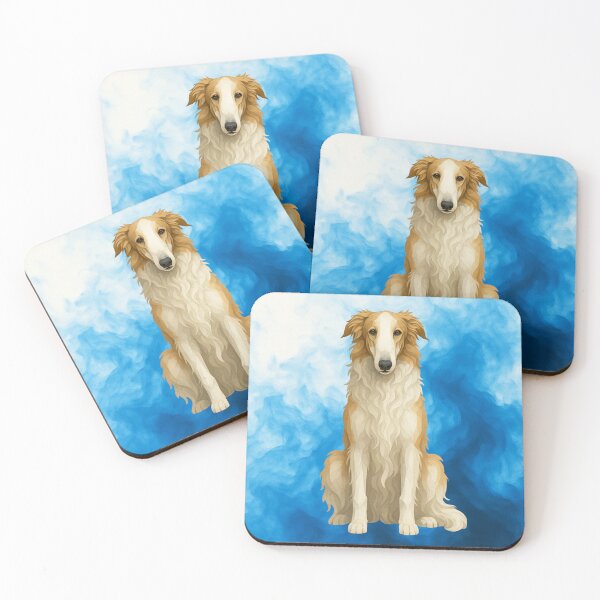 Item preview, Elegant Borzoi in Blue – Geometric Dog Art Print designed and sold by GeoWild Designs.