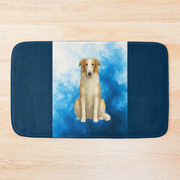 Item preview, Elegant Borzoi in Blue – Geometric Dog Art Print designed and sold by GeoWild Designs.