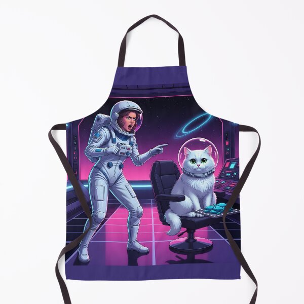 Item preview, Captain Space Cat — Astronaut Argument on the Bridge (Synthwave Sci-Fi) designed and sold by VoidBloom Studio.