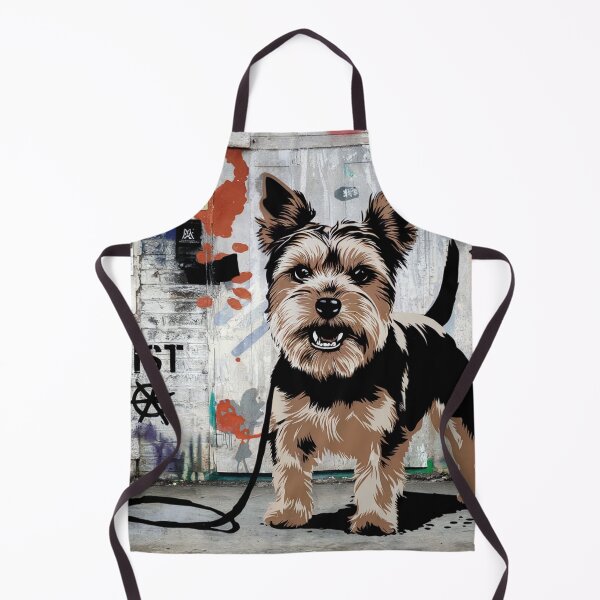 Item preview, Monochrome Yorkie Wall Art – Urban Graffiti Dog Canvas designed and sold by jazzyfunky.