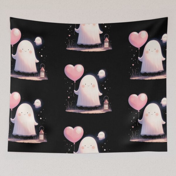 Item preview, Ghost with a heart balloon designed and sold by MendaciousMina.