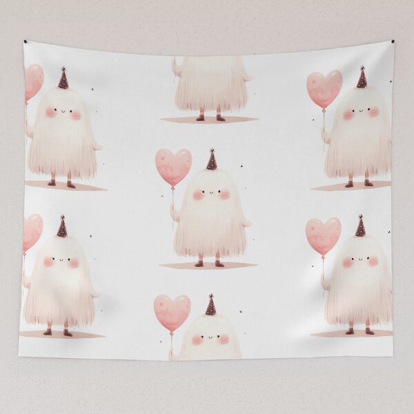 Item preview, Ghost with a heart balloon designed and sold by MendaciousMina.