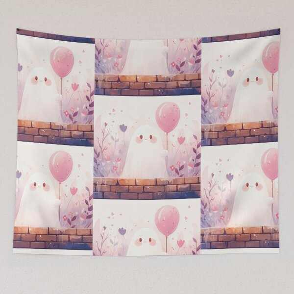 Item preview, Ghost with a balloon designed and sold by MendaciousMina.