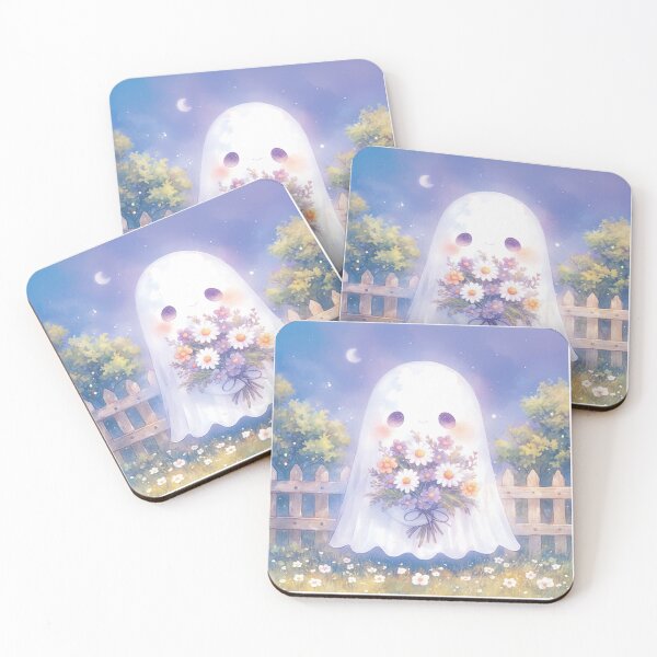 Item preview, Ghost with a bouquet of flowers designed and sold by MendaciousMina.