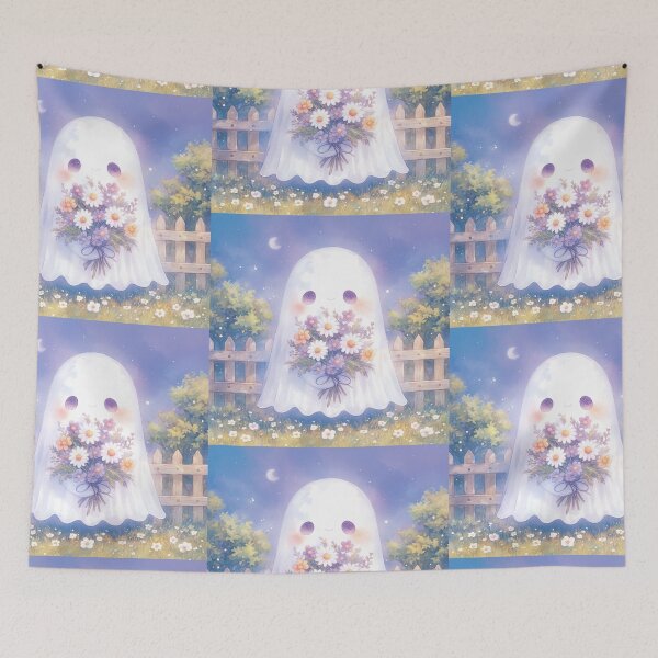 Item preview, Ghost with a bouquet of flowers designed and sold by MendaciousMina.
