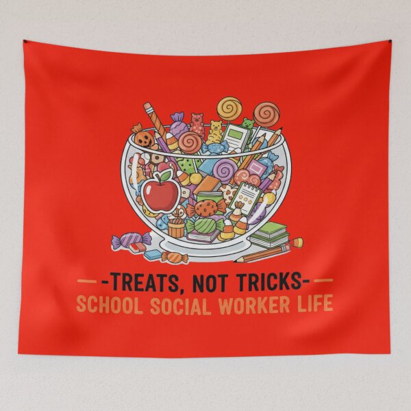 Item preview, Treats, Not Tricks - School Social Worker Life designed and sold by Silent Watch Threads..