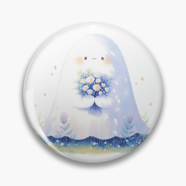 Item preview, Ghost with a bouquet of flowers designed and sold by MendaciousMina.