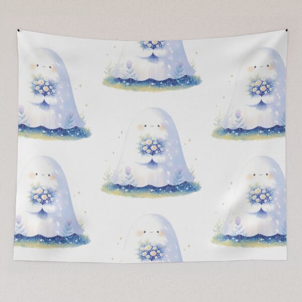 Item preview, Ghost with a bouquet of flowers designed and sold by MendaciousMina.