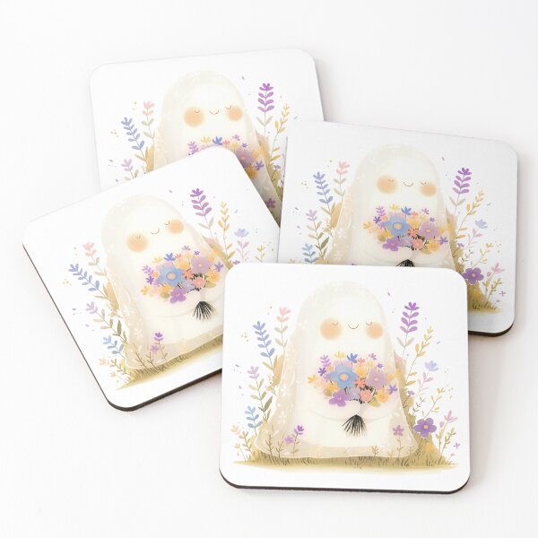 Item preview, Ghost with a bouquet of flowers designed and sold by MendaciousMina.