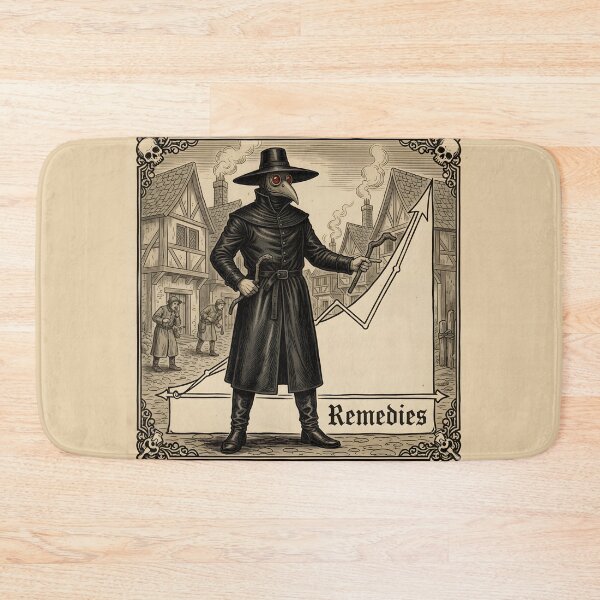 Item preview, Plague Doctor’s Remedies — Medieval Woodcut with Rising Chart designed and sold by VoidBloom Studio.