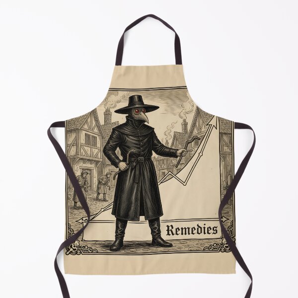 Item preview, Plague Doctor’s Remedies — Medieval Woodcut with Rising Chart designed and sold by VoidBloom Studio.
