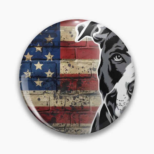 Item preview, Patriotic American Flag Pitbull Wall Art – Bold Dog Canvas Print designed and sold by jazzyfunky.