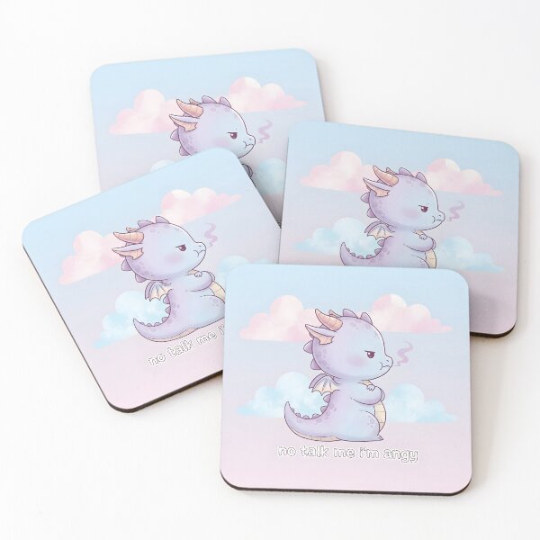Item preview, Kawaii Angry Dragon — “No talk me I’m angy” Pastel Cloud Aesthetic (Cute Chibi Mood Meme) designed and sold by VoidBloom Studio.