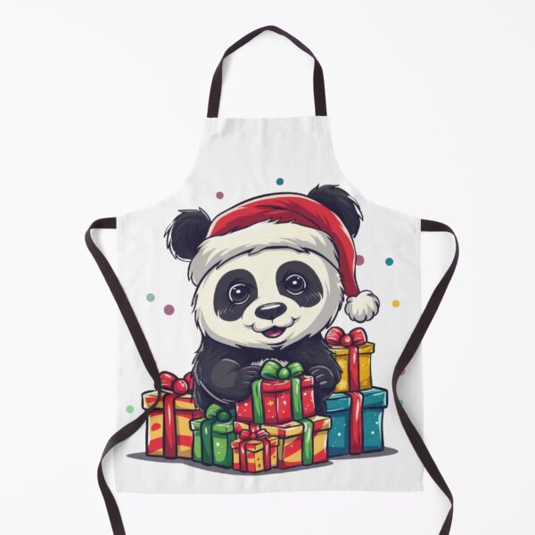 Item preview, Christmas Panda with Gifts – Cute Holiday Illustration designed and sold by AlexLineArt.