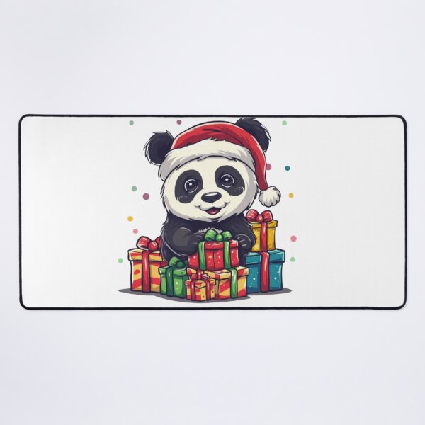 Item preview, Christmas Panda with Gifts – Cute Holiday Illustration designed and sold by AlexLineArt.