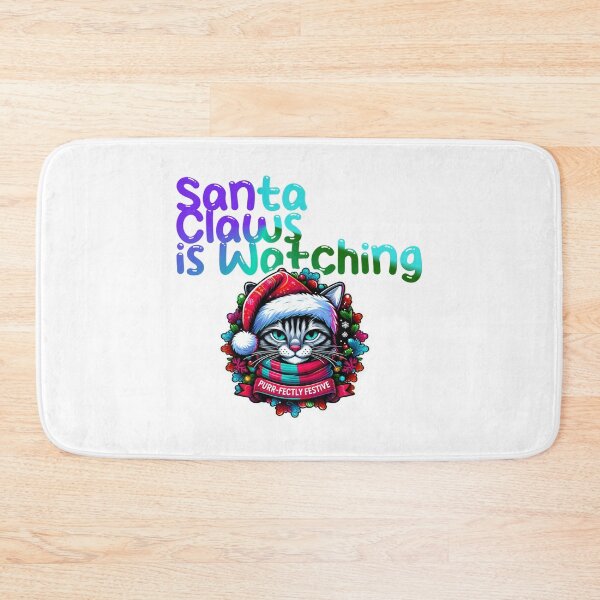 Item preview, Santa Claws Is Watching – Festive Cat by Kesef Project designed and sold by Kesef Project.