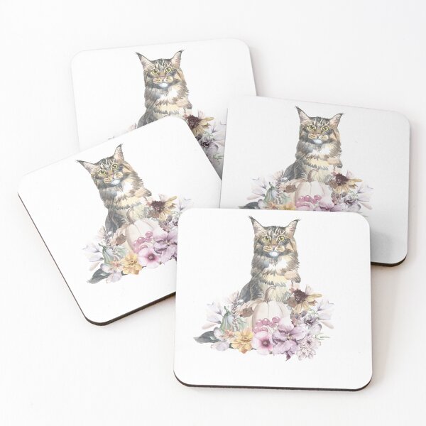 Item preview, Pretty Fall Cat - Watercolor  designed and sold by Whisker Me This.
