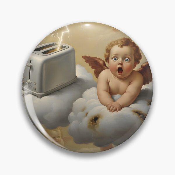 Item preview, Heavenly Toast — Cherubs, Lightning, and a Very Serious Toaster designed and sold by VoidBloom Studio.