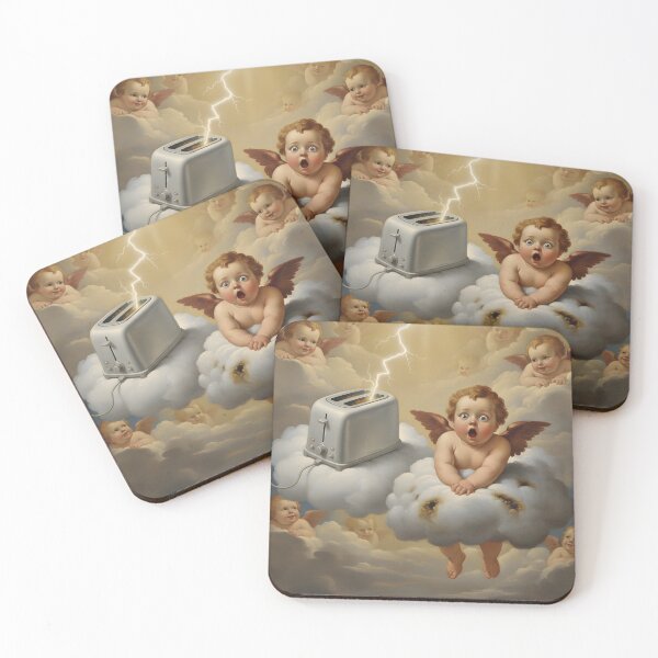 Item preview, Heavenly Toast — Cherubs, Lightning, and a Very Serious Toaster designed and sold by VoidBloom Studio.