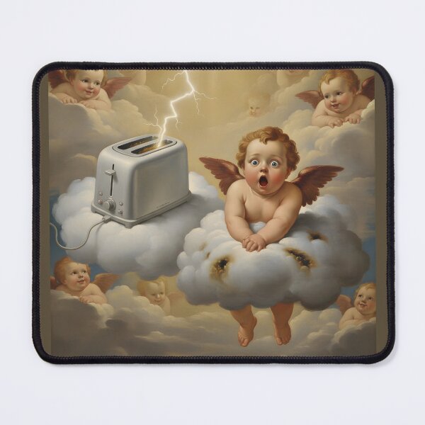 Item preview, Heavenly Toast — Cherubs, Lightning, and a Very Serious Toaster designed and sold by VoidBloom Studio.