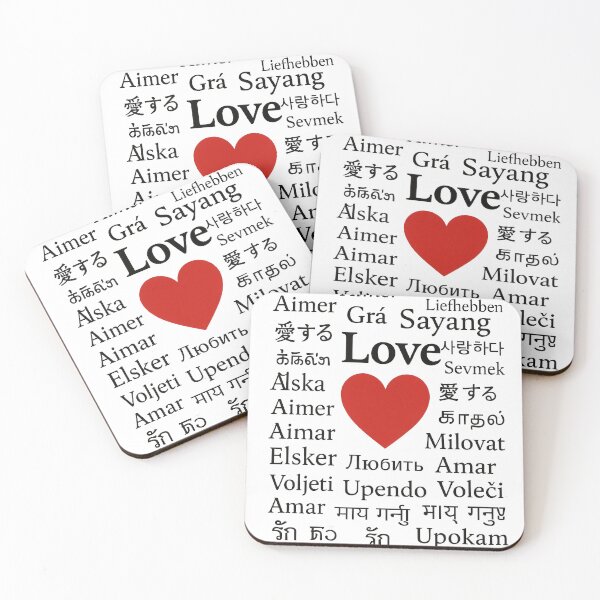 Item preview, Multilingual LOVE Typography with Red Heart Accent designed and sold by ying815bubble.