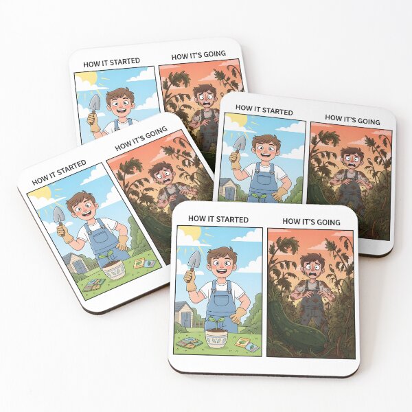 Item preview, How It Started vs. How It’s Going — Gardening Gone Wild designed and sold by VoidBloom Studio.