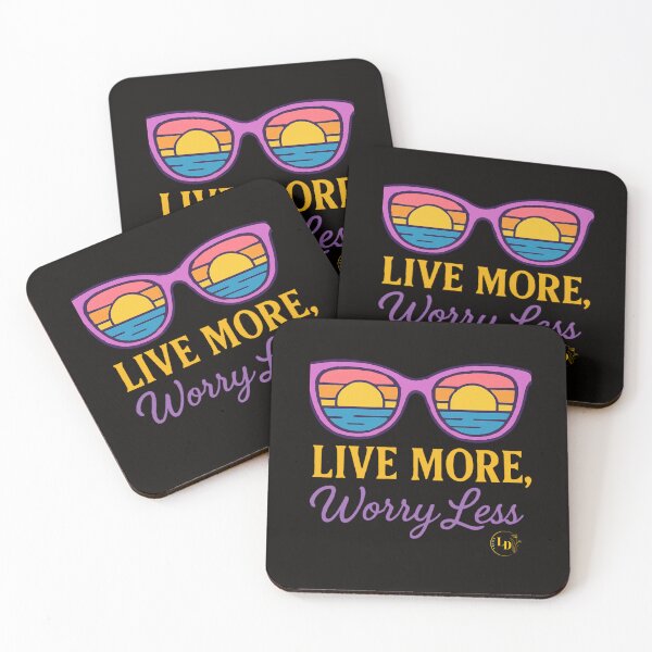 Item preview, Live More Worry Less T-Shirt – Motivational Quote Tee designed and sold by LILURA07 - Designs By Lily .