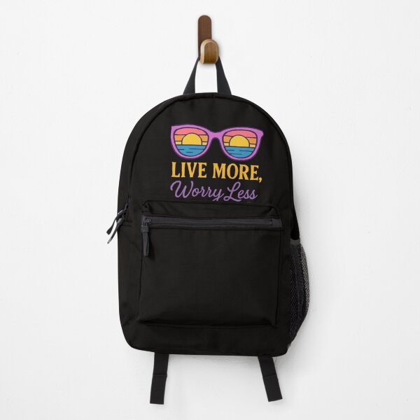 Item preview, Live More Worry Less T-Shirt – Motivational Quote Tee designed and sold by LILURA07 - Designs By Lily .