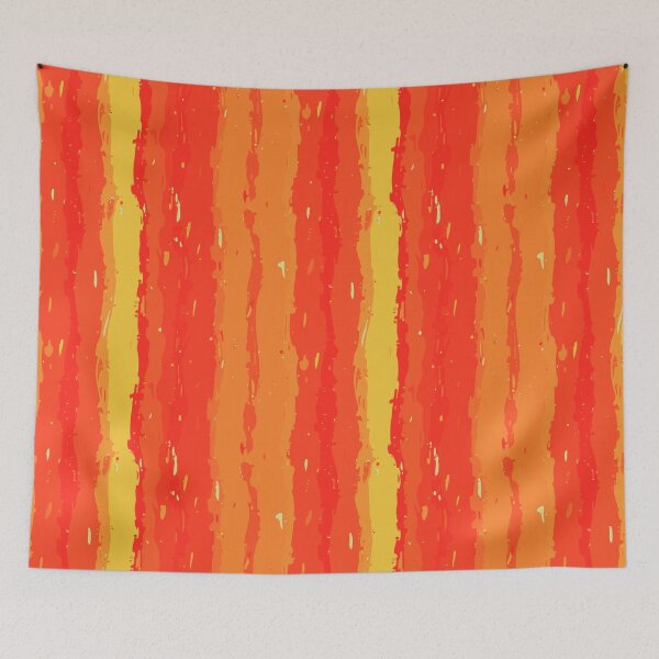 Item preview, Bold Painterly Stripes in Warm Coral and Golden Yellow designed and sold by Fezzyboo.